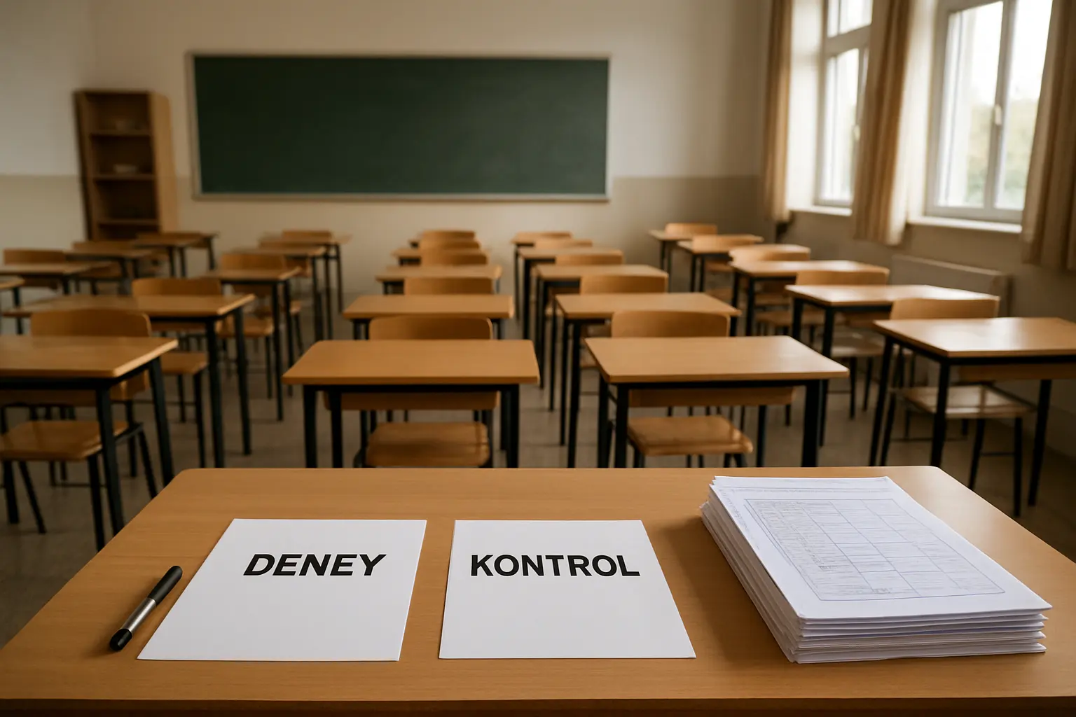 Yarı deneysel desende deney ve kontrol grubu için hazırlanmış sınıf ortamı