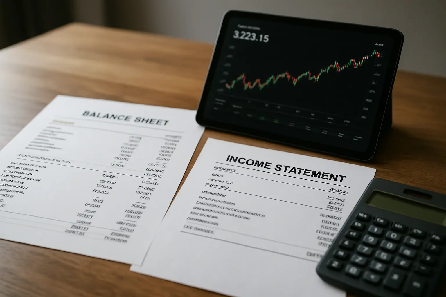 Masada duran şirket finansal tabloları ve borsa endeksi grafiği